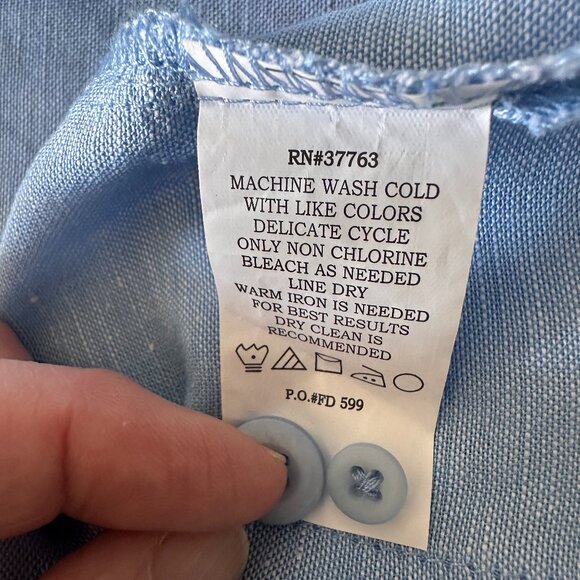 Men's Unisex Guayabera Havana/Cuban Style Linen Blend Shirt sz S - Vintage Surf - Picture 5 of 12